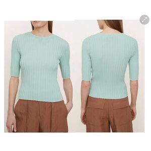 Vince Ribbed Elbow Sleeve Sweater